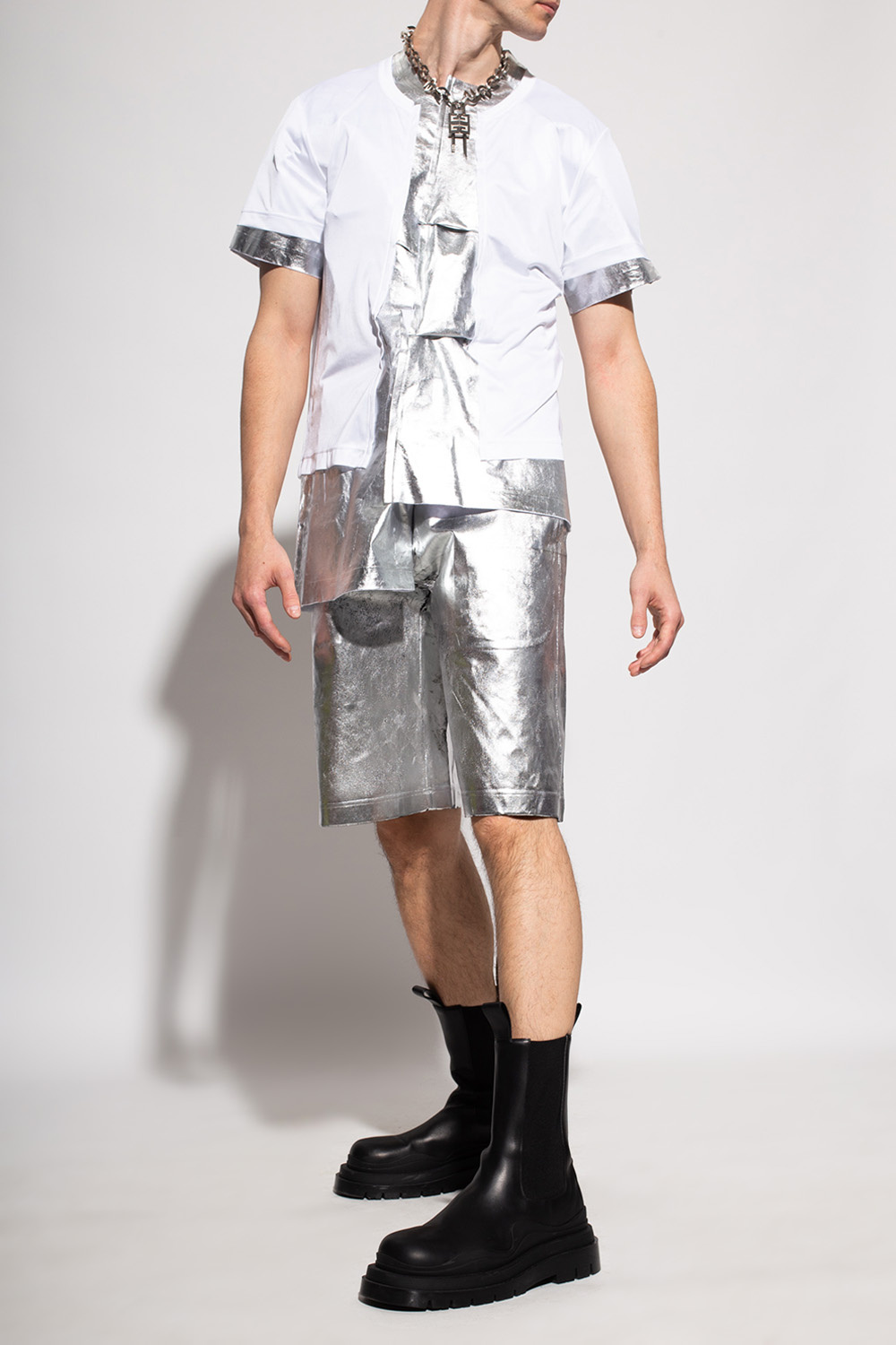 Silver Distressed shorts Comme des Garçons Homme Plus